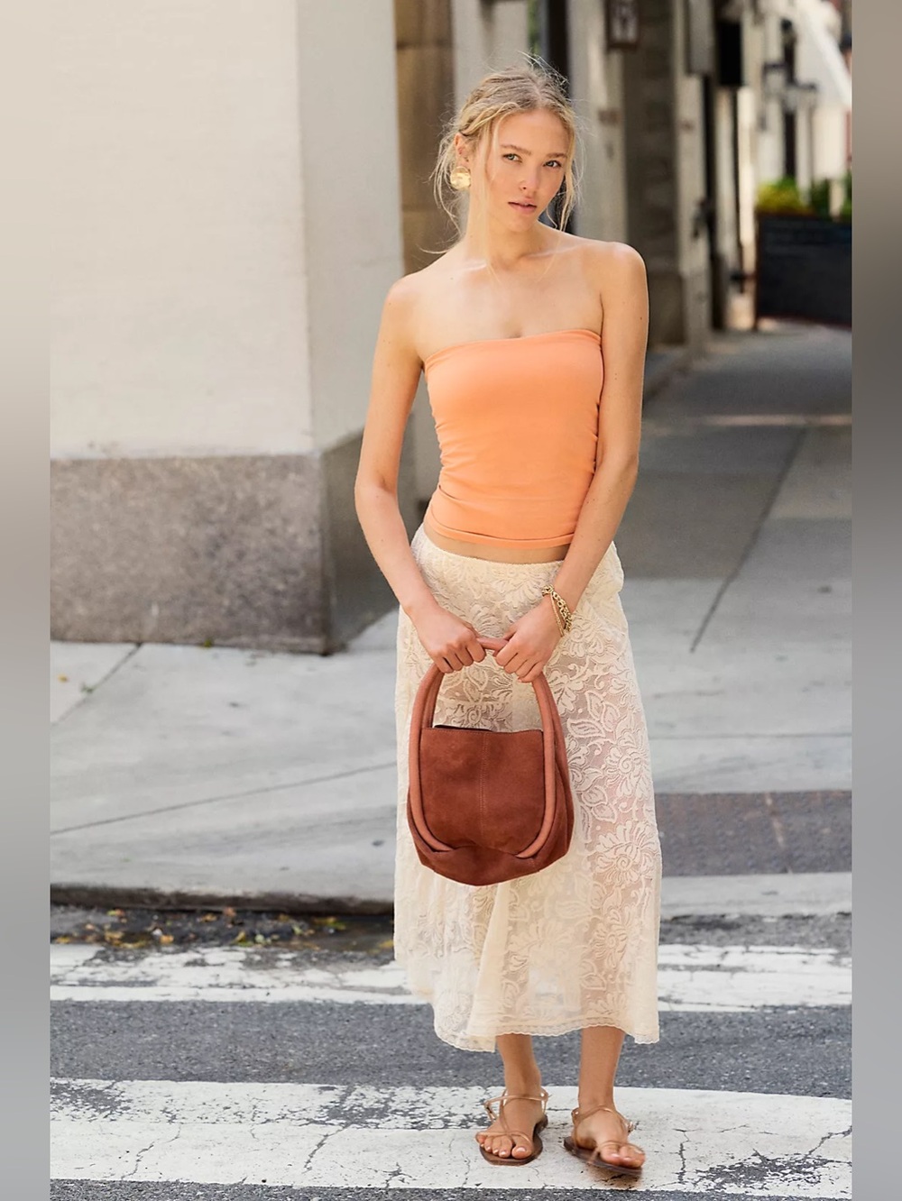 NWT FREE PEOPLE Barlow Suede Bucket Bag | Rust MSRP $78 CURRENT - Picture 7 of 8